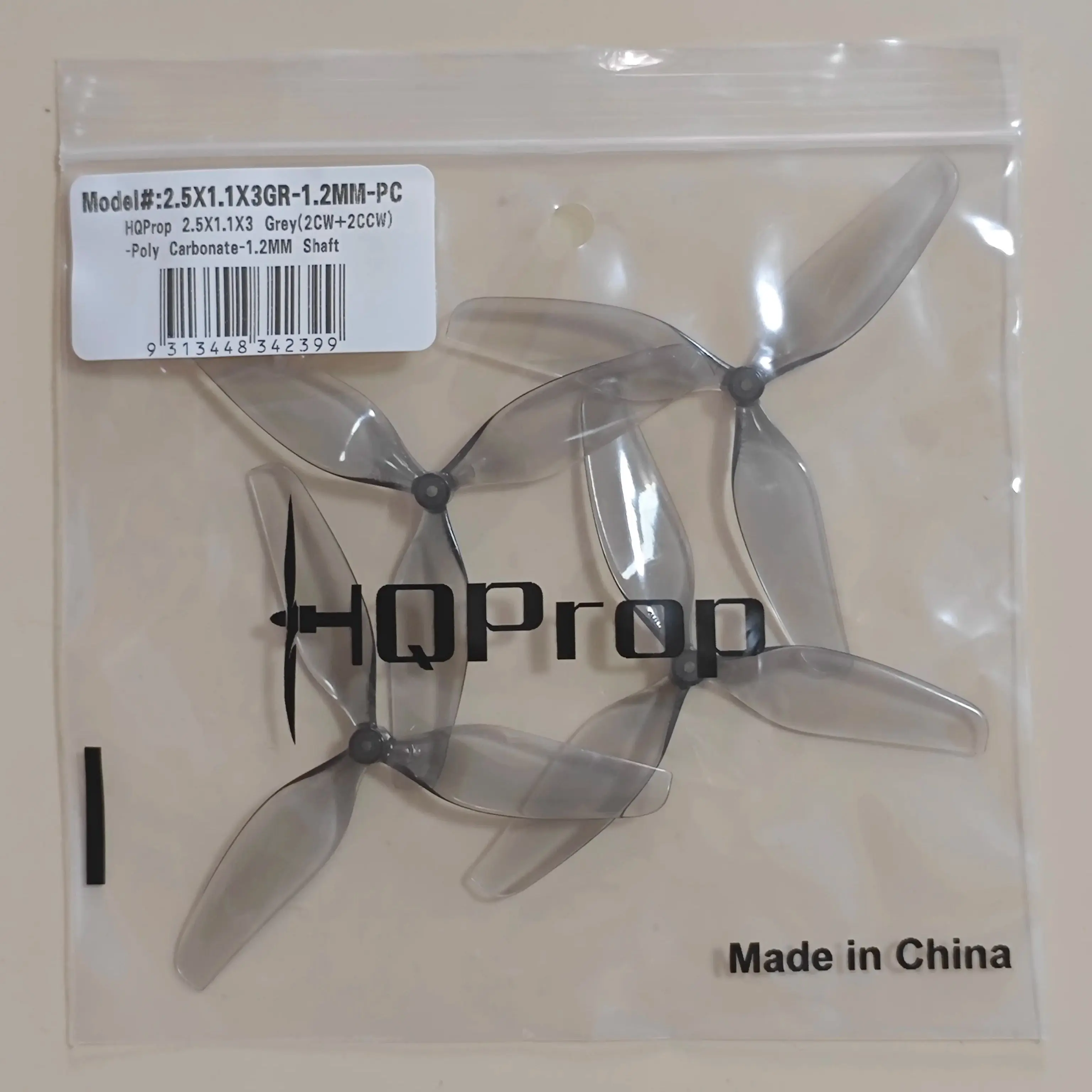 HQProp 2.5X1.1X3 2.5-calowa 3-łopatkowa śmigło CW/CCW z poliwęglanu, trzpień 1.2mm do drona RC, akcesorium do samolotu bezłopatkowego