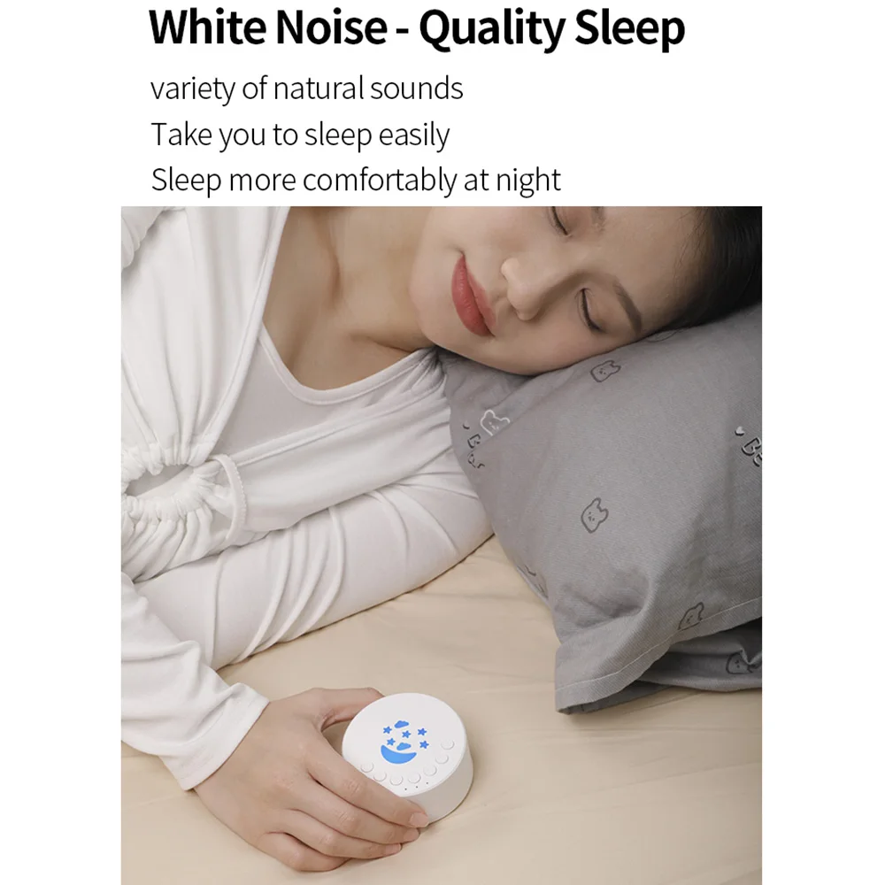 Baby Sleep Machine Desktop White Noise Sound Machine for Baby Sleeping 18 Soothing Sounds 15/30/60min Timer Colorful Night Light