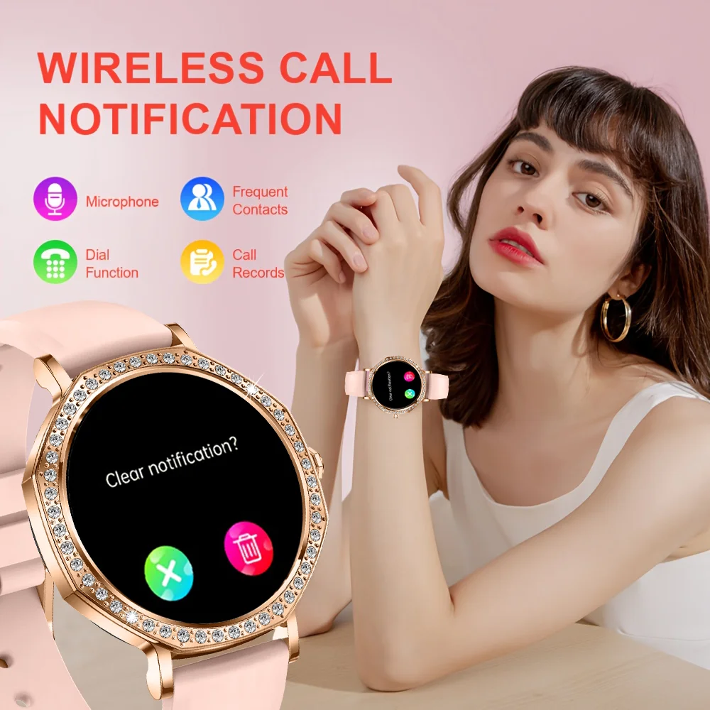 Smartwatch z funkcją połączeń Bluetooth, zegarek z własnymi tarczami dla kobiet i mężczyzn, sportowy tracker fitness, smartwatch z pomiarem tętna dla Androida i iOS.