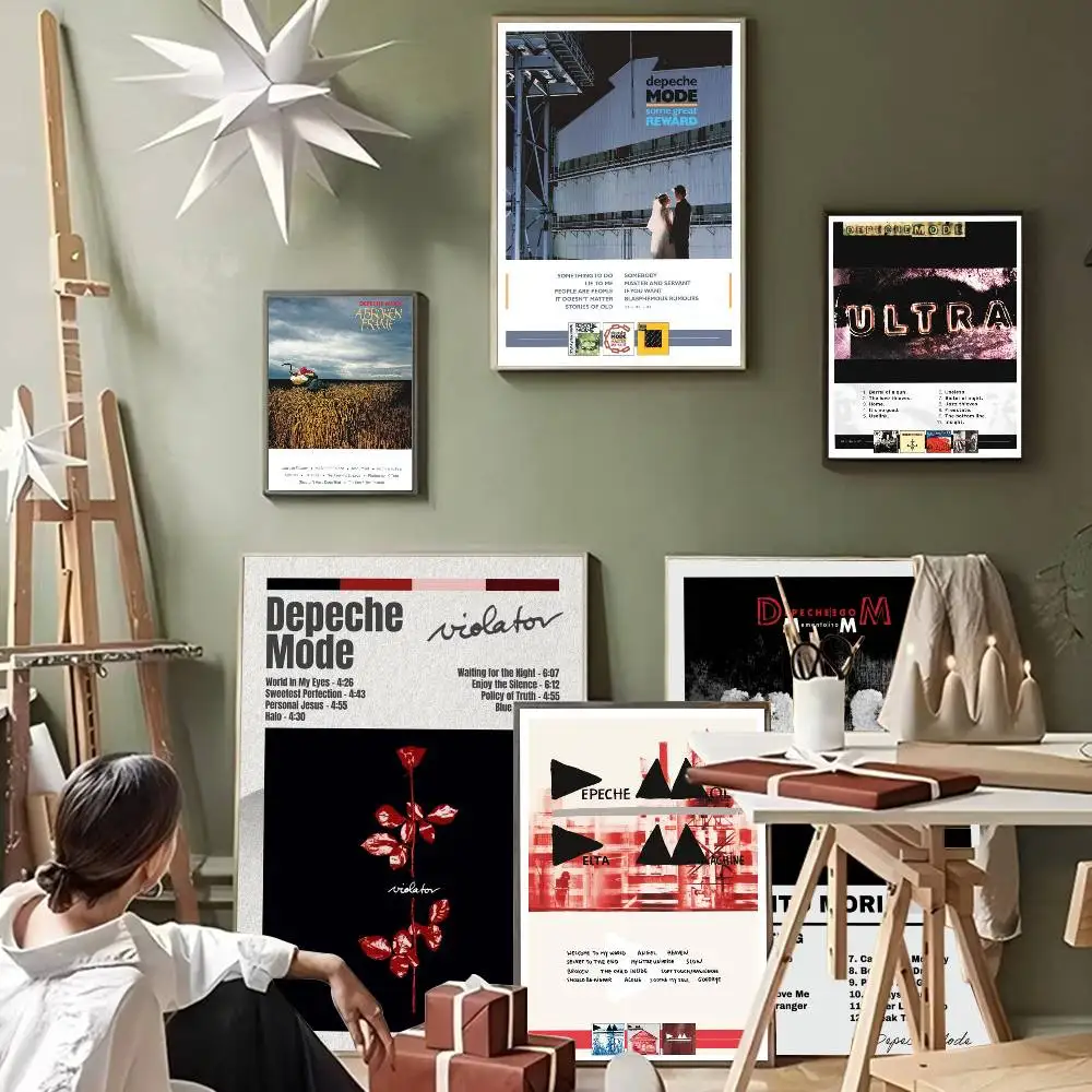 

Depeche Mode Music Album Cover Self-adhesive Art Poster Decoracion Painting Wall Art White Kraft Paper Home Decor