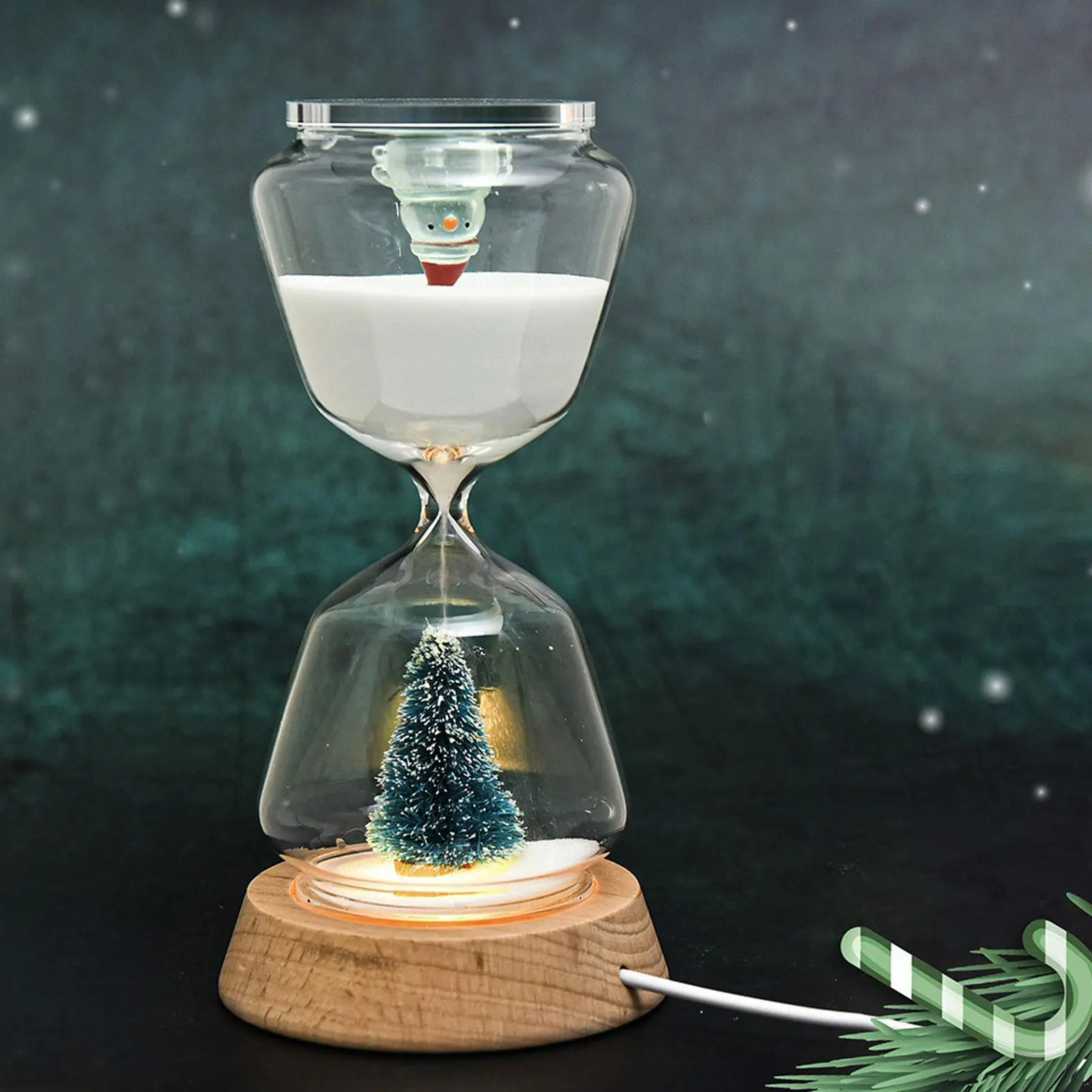 Hourglass Timer Night Light Cute Hour Glasses for School Children Christmas