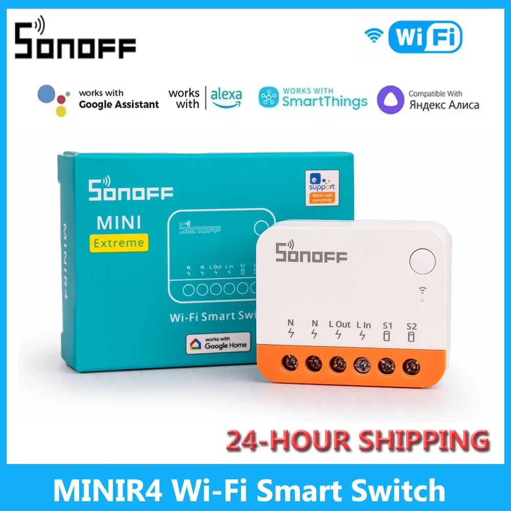 

SONOFF MINIR4 Wi-Fi Smart Switch 10A MINI Extreme Smart Home Релейный модуль Дистанционное голосовое управление для Alice Google Assistant Alexa