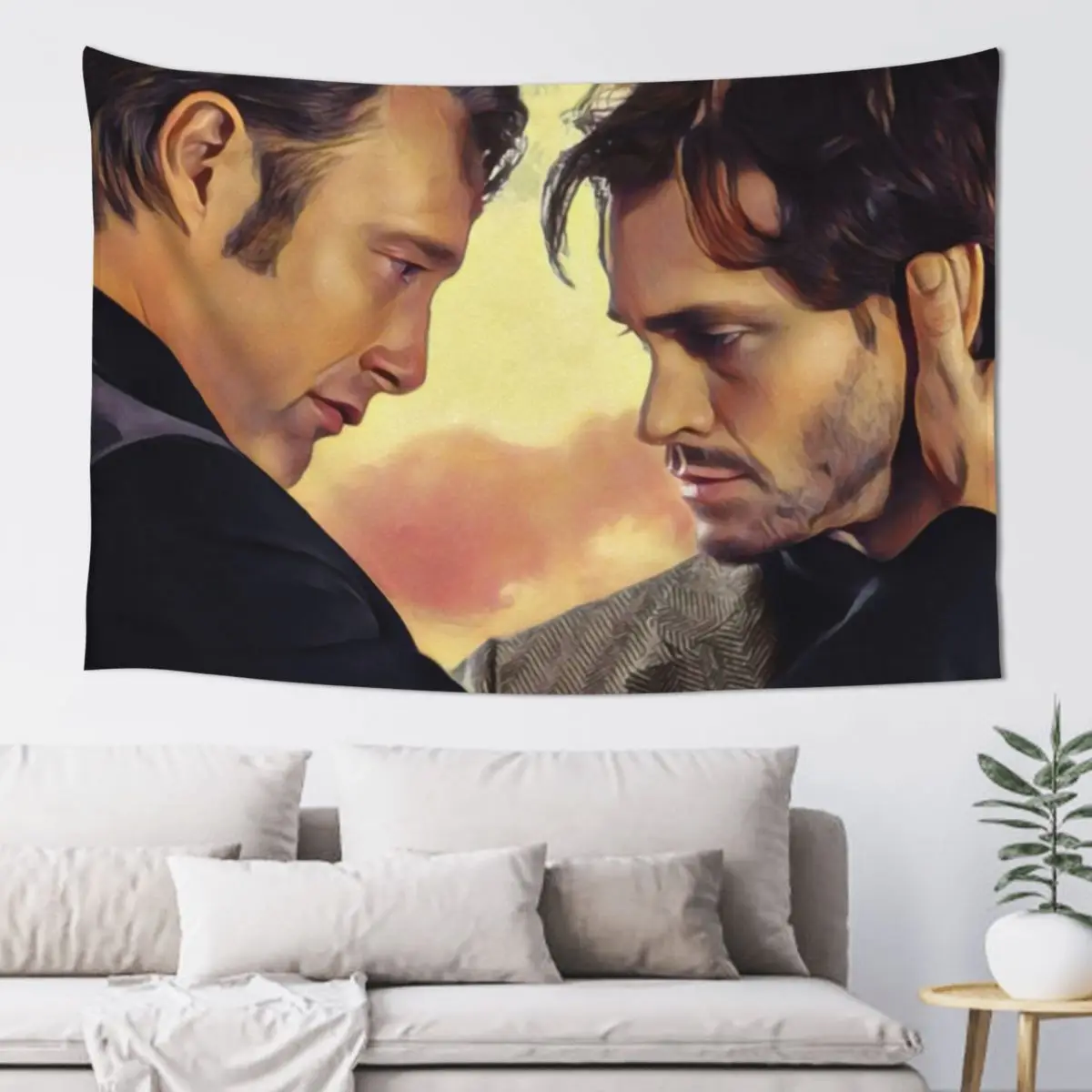 Hannibal and Will Hannigram Sunset No Text Tapestry Decoration Home Home Decor Aesthetic Tapestry