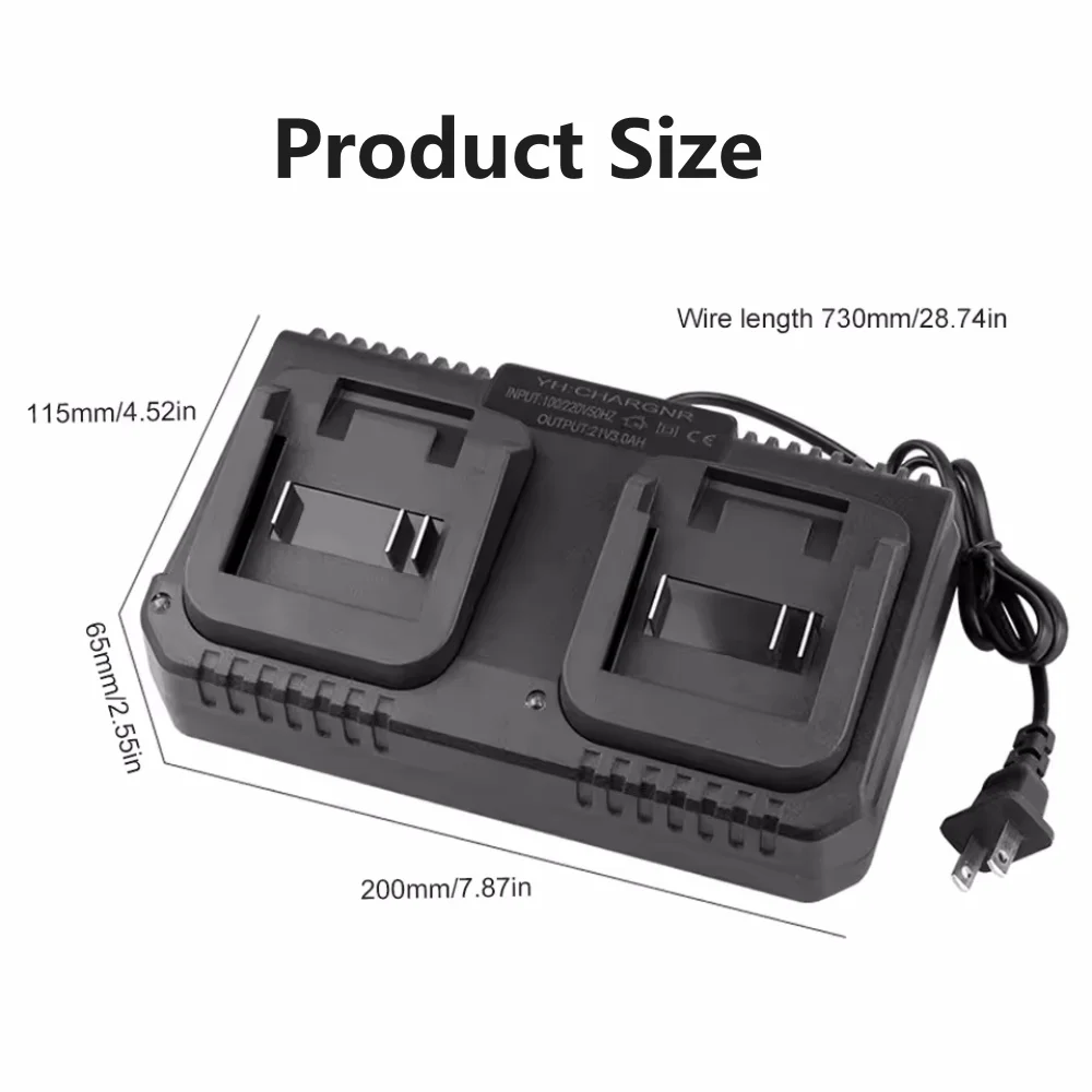Duální nabíječka lithiových baterií s 2 způsoby, nabíječka baterií pro elektrické nářadí, zástrčka EU/US pro Makita 18V 21V BL1415/1815/1830/1850 - náhled 6