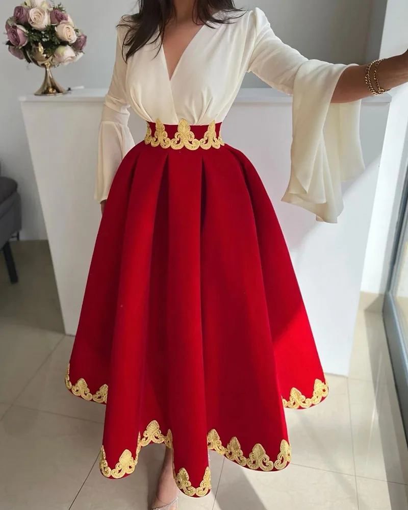 SoDigne Caftan Evening Dress 2023 With Jacket Appliques Gold Lace Bat Sleeve A Line Velvet Formal Prom Celebrity Gown Customized