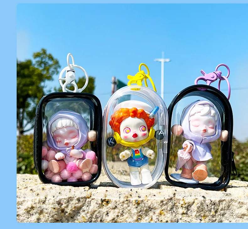 Transparent PVC Blind Box Doll Storage Box Thicken Keychain Dustproof Bag Mystery Box Doll Storage Pouch Manager Doll Organizer