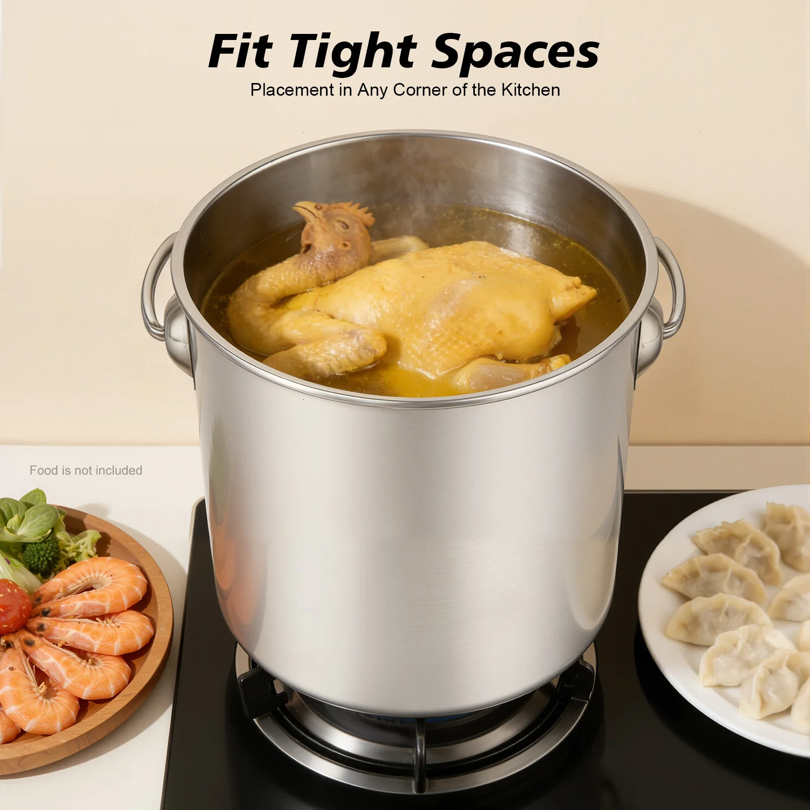 6l/12l/20l Großraum-Eimer aus lebensmittelechtem Edelstahl, verdickt 1,6 mm, mit Deckel und Griff, verhindert Leckagen, hitzebeständig, zum Kochen, Aufbewahren von Milch, Ölen, Ghee, Wein und anderen Flüssigkeiten. – Detail 8