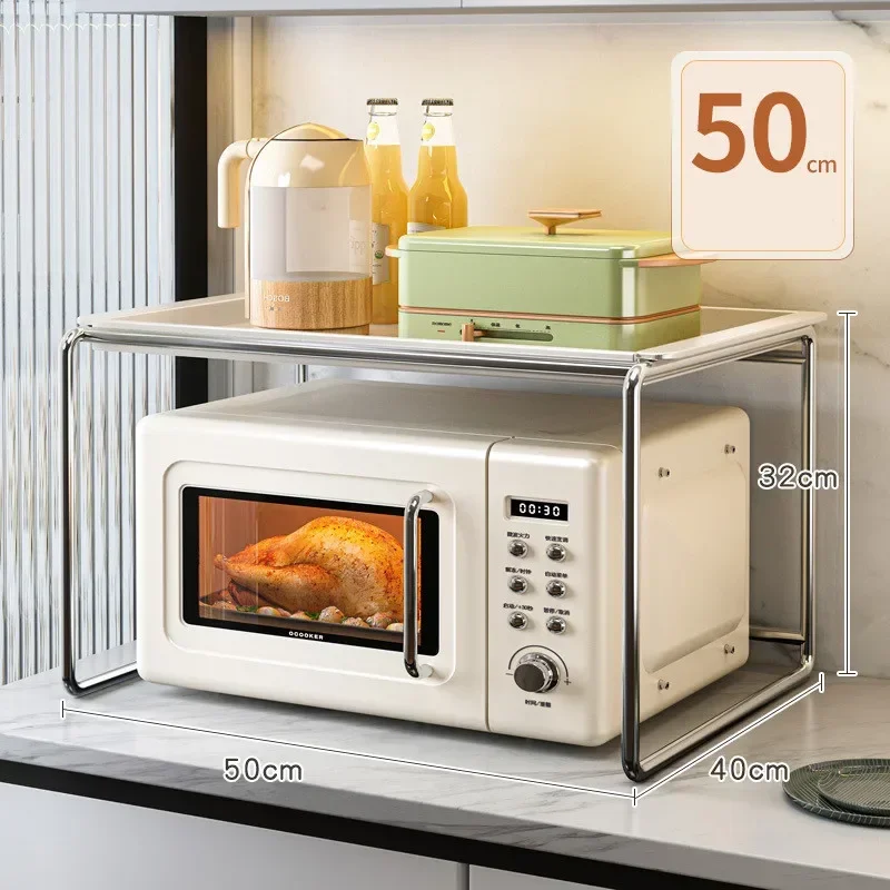 

z Light Luxury 2 Layer Kitchen Microwave Shelving Multifunctional Countertop Oven Expansion Stand Storage Shelf Organization