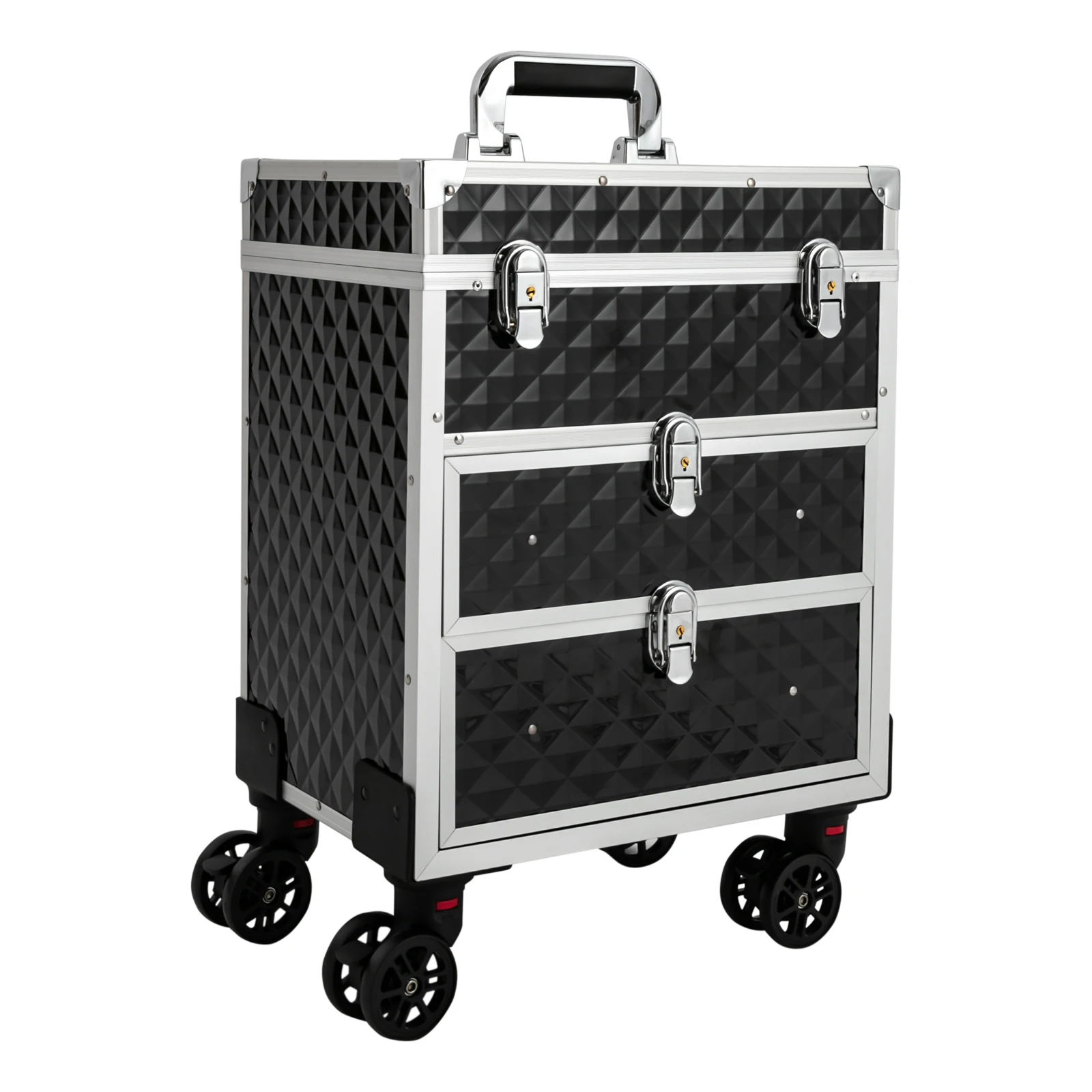 

Portable Makeup Train Case, 66 Lbs Capacity, Lockable, Sliding Trays and Drawers for Makeup and Tools