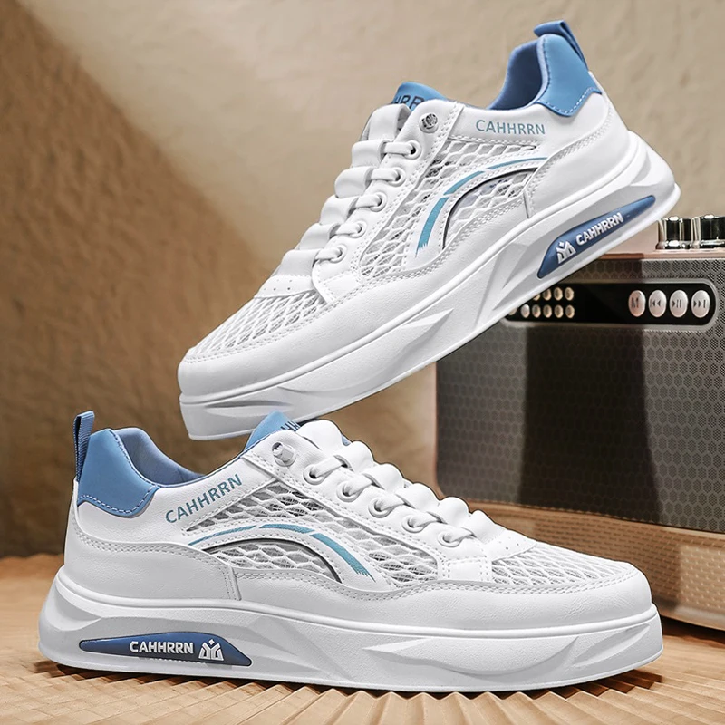 

Мужская спортивная обувь, туфли с большой сеткой, маленькие белые туфли, дышащая повседневная обувь, универсальная спортивная мужская обувь, тре