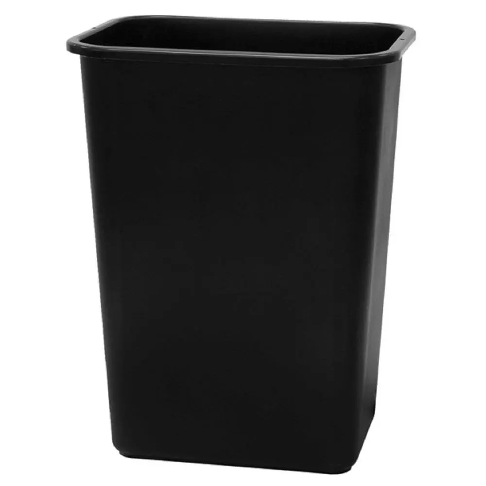 

Wb0060 Bla Plastic 41 Quart Office Wastebastket-10.25 Gallon Trash Can In Black