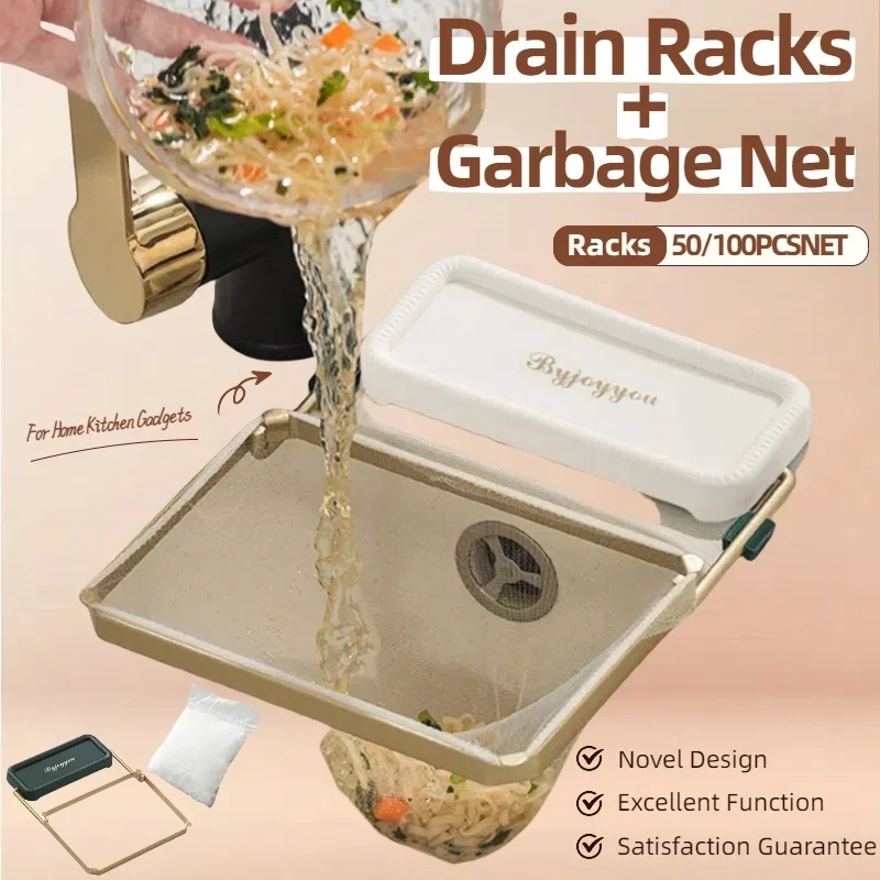 NEW Hanging Net Filter Bag Multi-Purpose Triangle Drainage Rack Drain Basket Kitchen Sink Filter Leftovers Soup Food Drainer