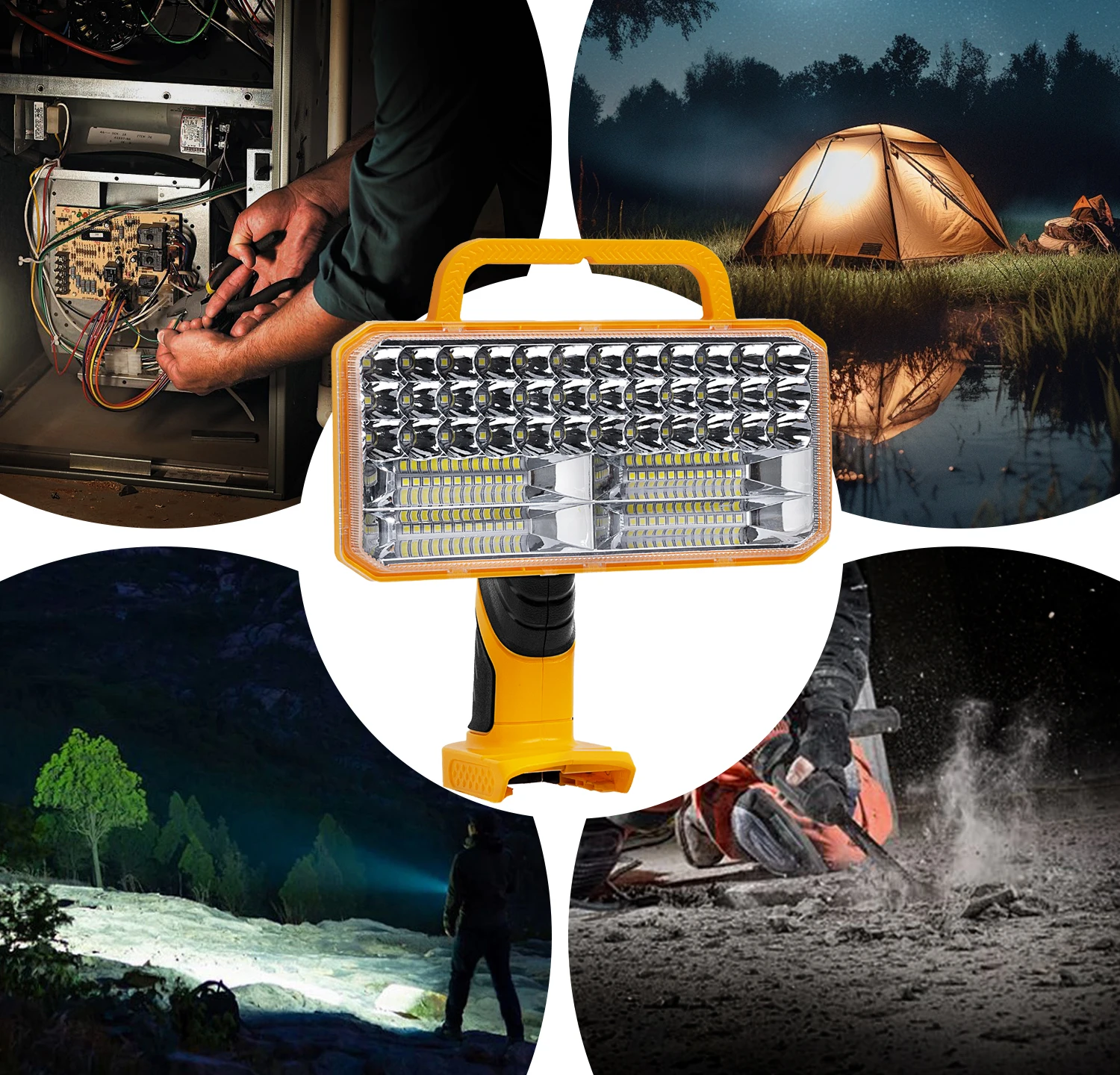 40W 4200LM Cordless LED Work Light for Dewalt 20V MAX, 3 Brightness Modes, 90° Adjustable Head, 5V/2.1A USB Port (No Battery)
