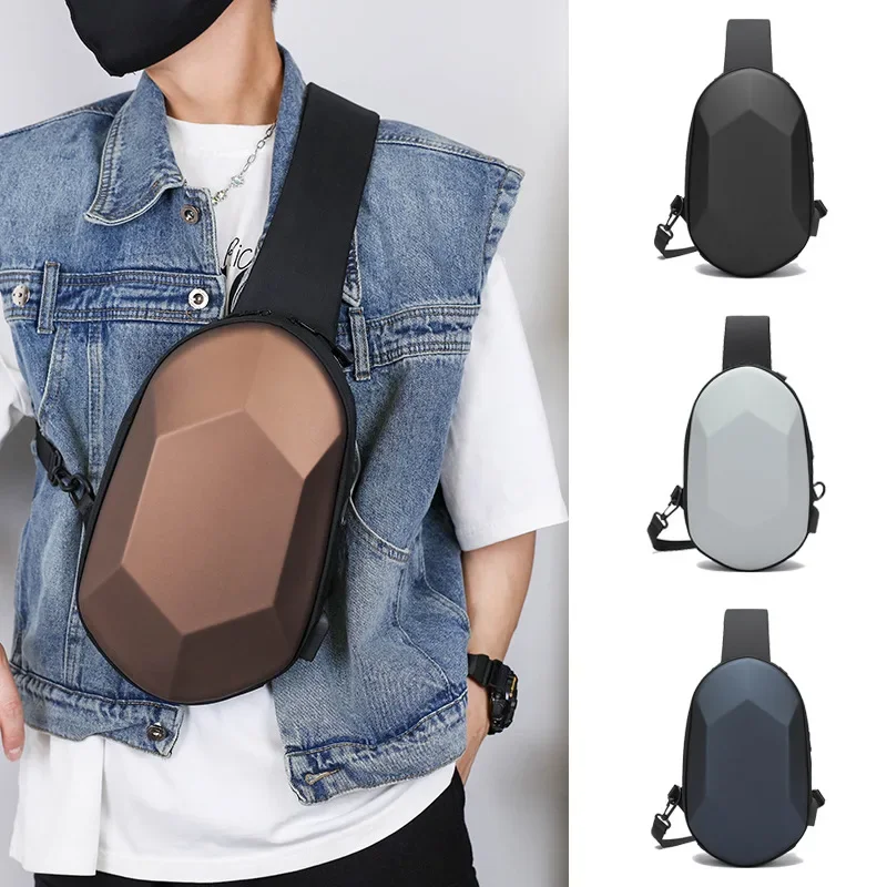 Anti-theft men Chest Bag new fashion usb chest bag with earphone jack small shoulder bag man waterproof sports mobile phone sac