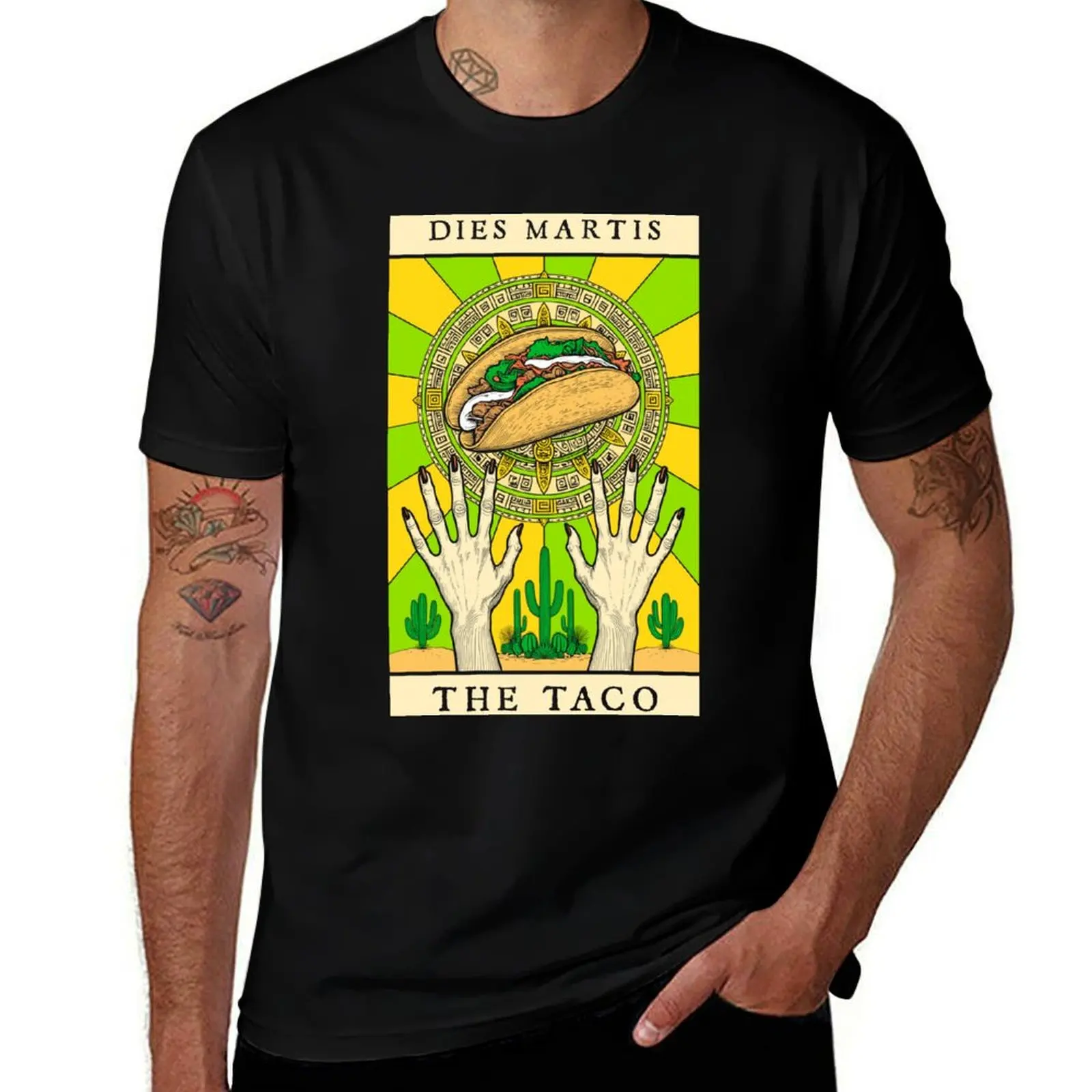 

Taco Tuesday Tarot Card Funny Cinco De Mayo Vintage Tacos T-Shirt man t shirt summer T-Shirt