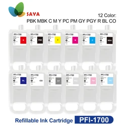 PFI-1700 PFI1700 Refillable Ink Cartridge With Chip For Canon PRO-2000 PRO-2100 PRO-4000 PRO-4000S PRO-6000 PRO-6100 12 Colors