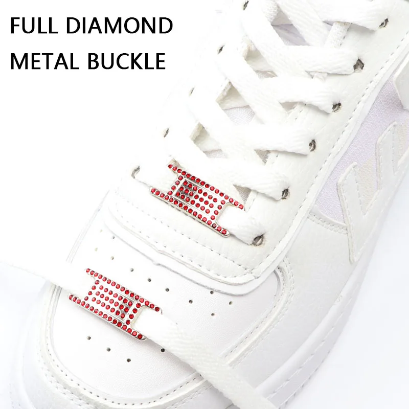 Colorful Rhinestone Buckle Laces  AF1 Shoe Decoration Jeweled Sneakers Shoe Charms DIY Shoelaces Buckles Shoes Accesories 2pcs