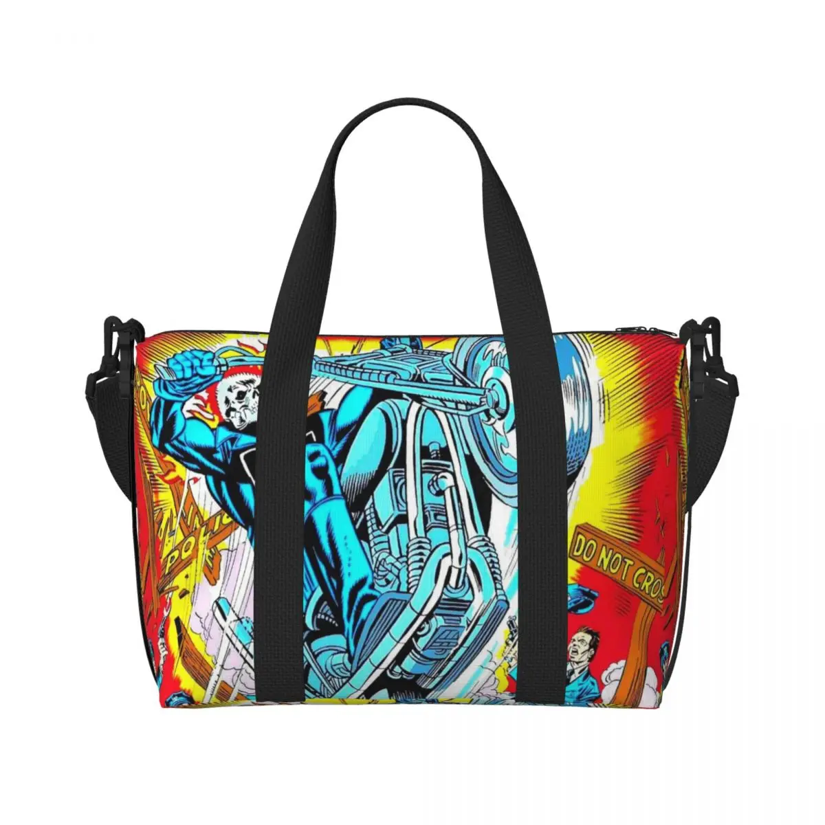 Custom Ghost Rider Poster Tote Bag Women Large Capacity Beach Gym Shoulder Travel Bag