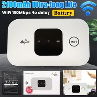 4G Lte Router Wireless Wifi 2100mAh Mobile Hotspot with SIM Card Slot Hotspot Pocket WIFI 150mbps for Outdoor Home Office Travel