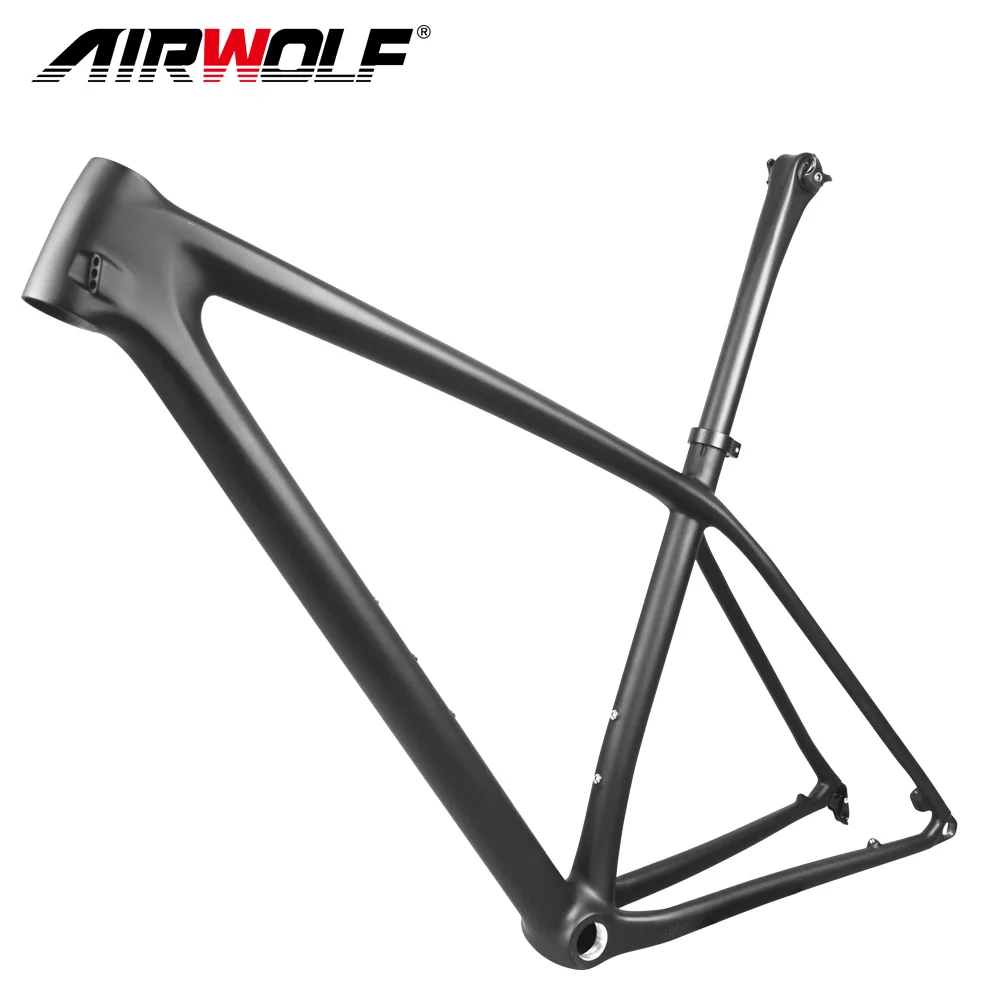 Super Light Airwolf Carbon MTB Frame Thru Axle 148mm Carbon Mountain Bike Frame 2.4inch Tires Carbon Bicycle Frame With Seatpost