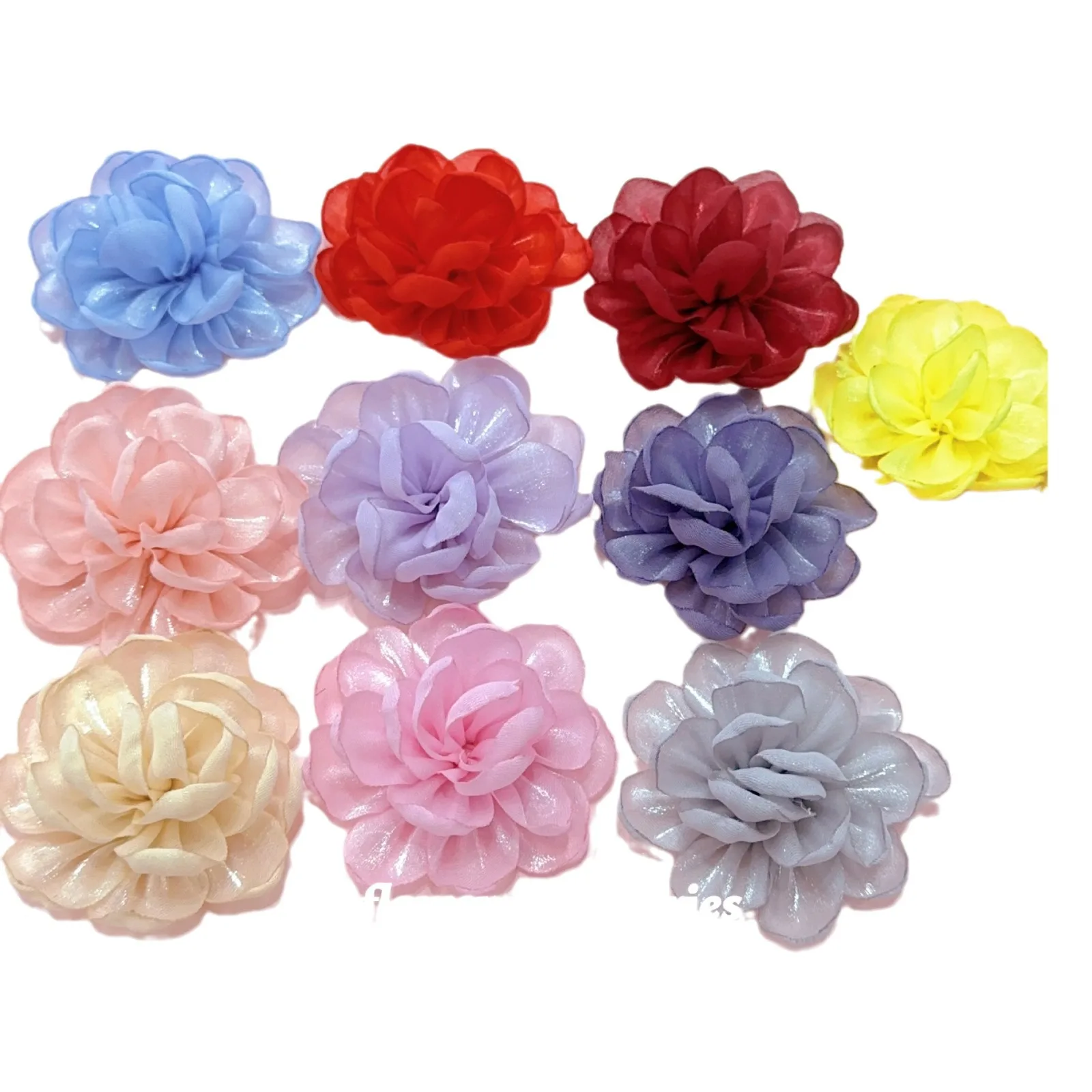 Piezas de Organza brillante para el cabello, accesorios para el cabello, zapatos, bolsas de flores, 5cm, 6,5 cm