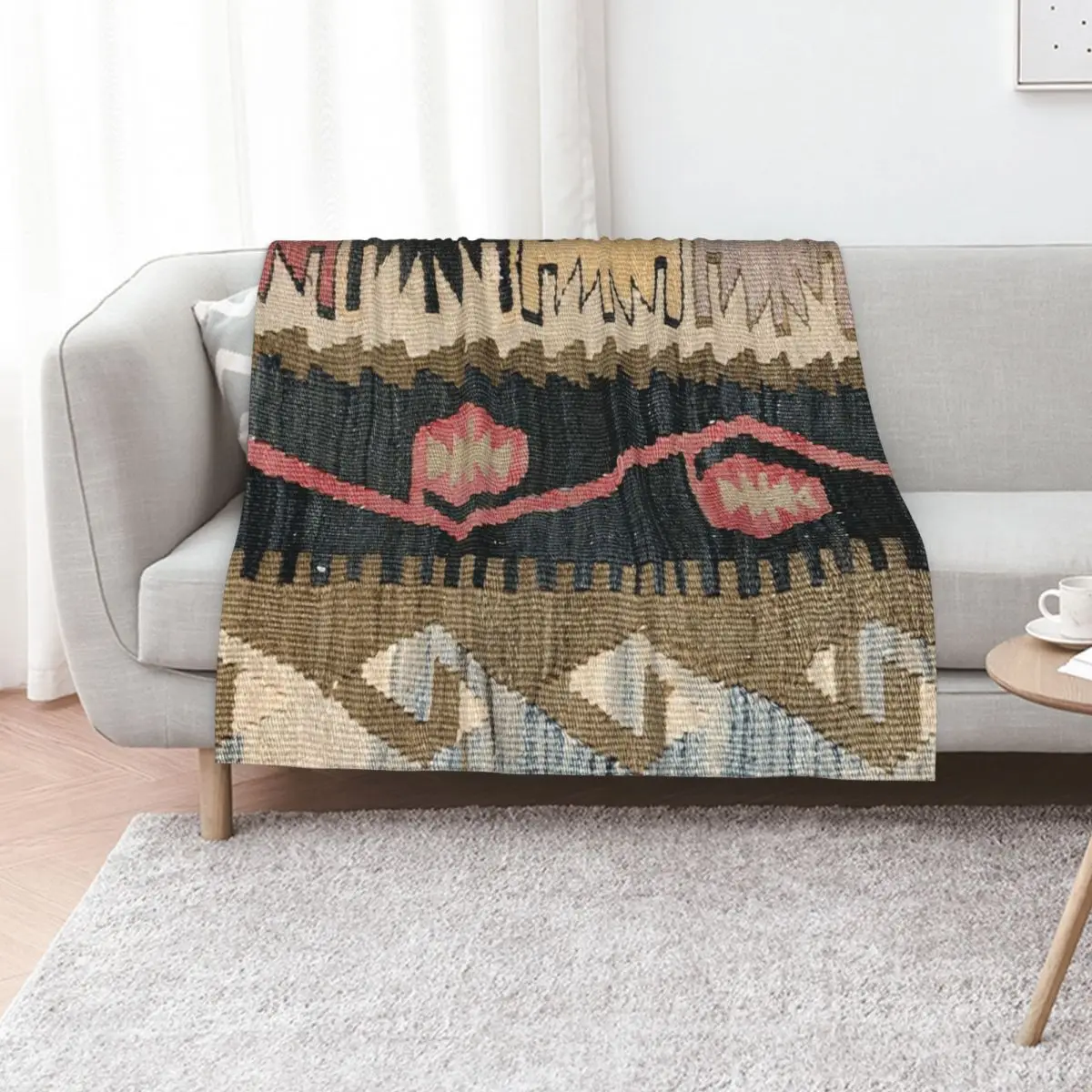 Decorative Ankara Kilim, Navaho Weave, Woven Textile, Persian Carpet Throw Blanket Heavy Soft Big Baby Kid'S Polar Blankets
