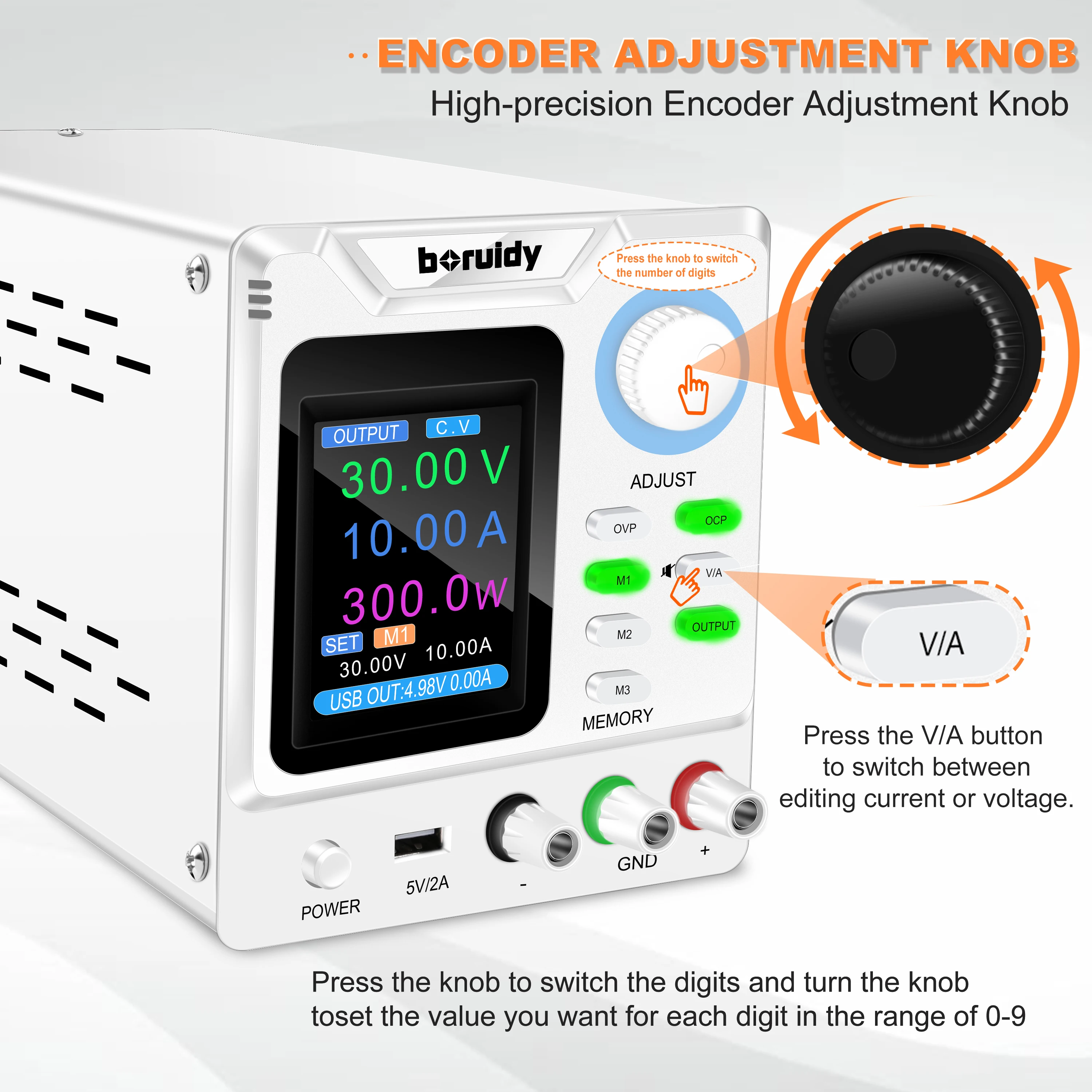 TLF Factory Wholesale 300W 30V 10A Regulated Lab Switching DC Power Supply Adjustable Voltage Memory OCP OCP SPPS-D3010S