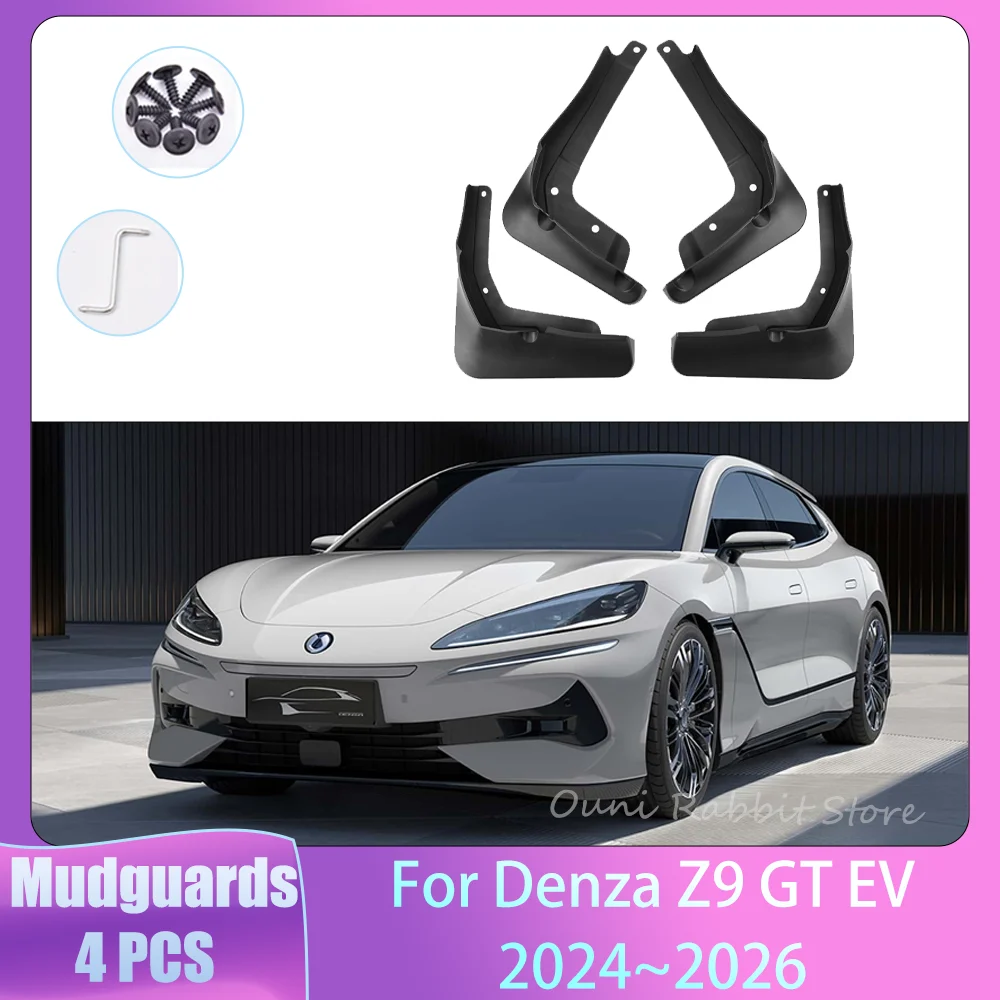 

For Denza Z9 GT EV 2024~2026 2025 4PCS Car Wheel Mudguard Flaps Mud Skin Cover Guards Fenders Splash Protection Accessories PP