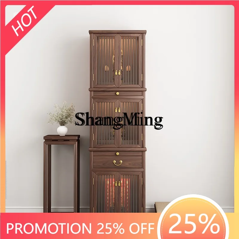 

CL wood simple three-layer ancestral shrine cabinet household new Chinese Buddhist niche vertical cabinet
