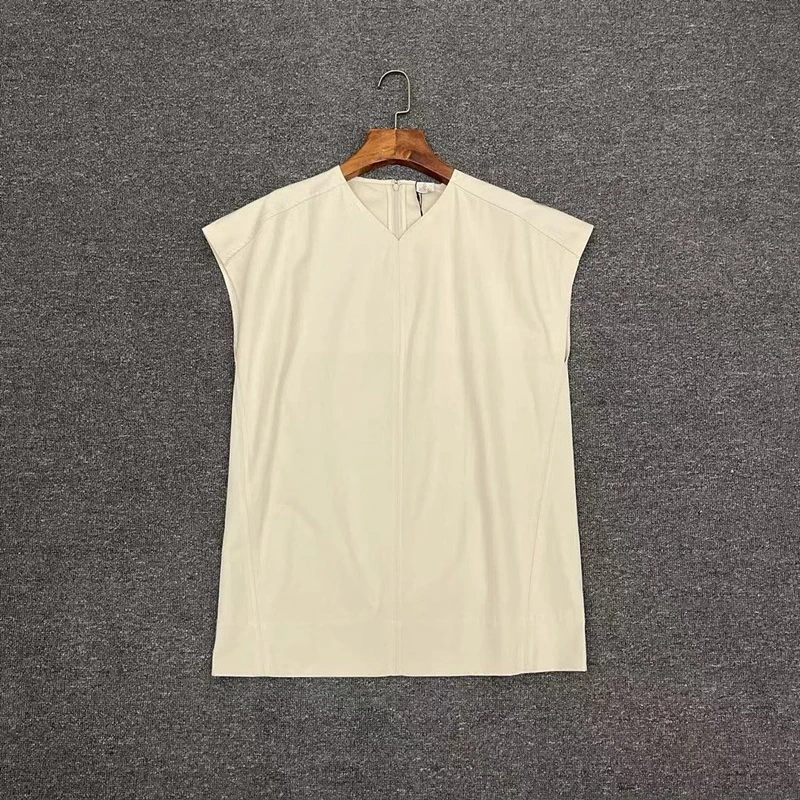 Withered Minimalist Fashion Blouse Women Sleeveless Shirt Summer Casual Commuter Shirt Tank Top For Women