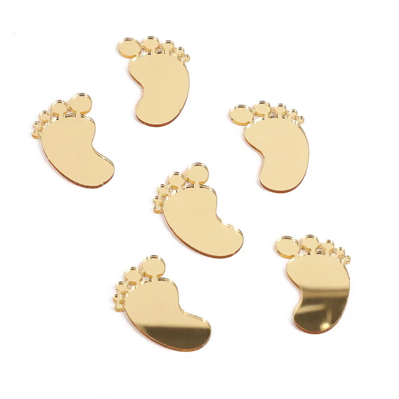6/12/18 Stück Baby Shower Tortendekoration aus Acryl mit Babyfüßen für Jungen und Mädchen, Geschlechtsenthüllung, 1. Geburtstag, Kuchendekoration