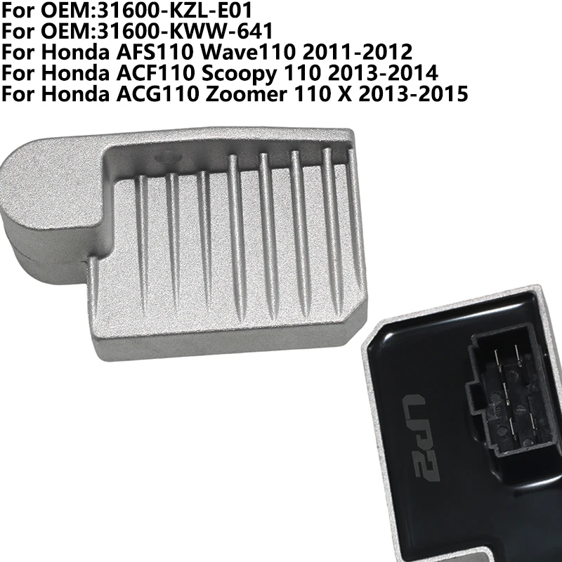 

Motorcycle Voltage Regulator Rectifier For Honda AFS110 Wave110 ACF110 Scoopy ACG110 Zoomer X OEM:31600-KZL-E01 31600-KWW-641
