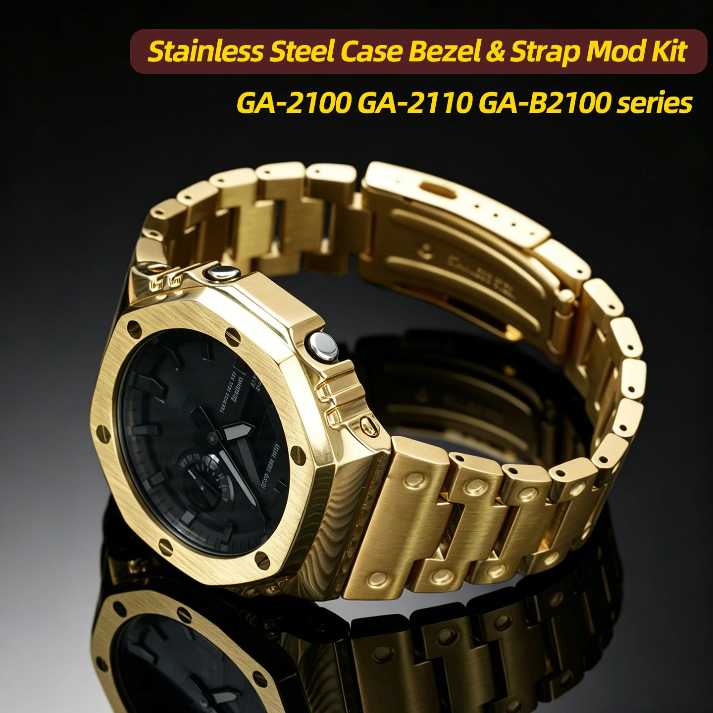 Stainless Steel Case Bezel &Strap Mod Kit For Casio G-SHOCK GA-2100 GA-2110 GA-B2100 series Men watch metal Modified accessories