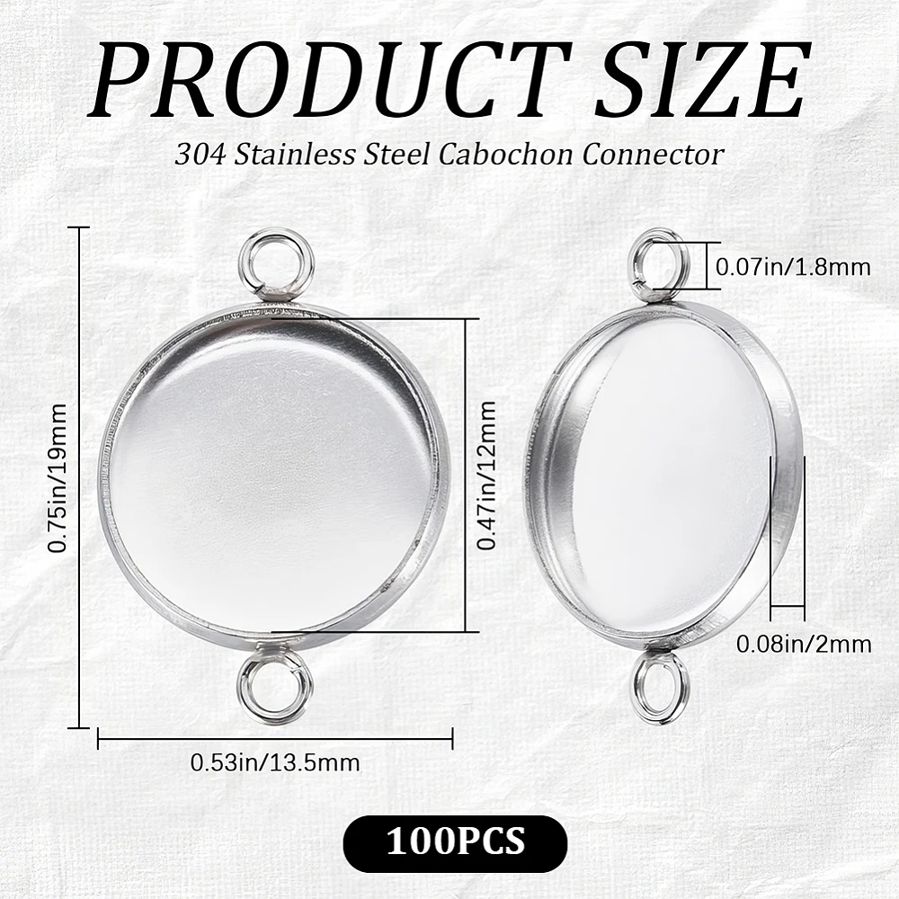 100개 스테인리스 스틸 카보숑 커넥터 세팅 실버 라운 - Bezels Set Pendant 리뷰 및 가격