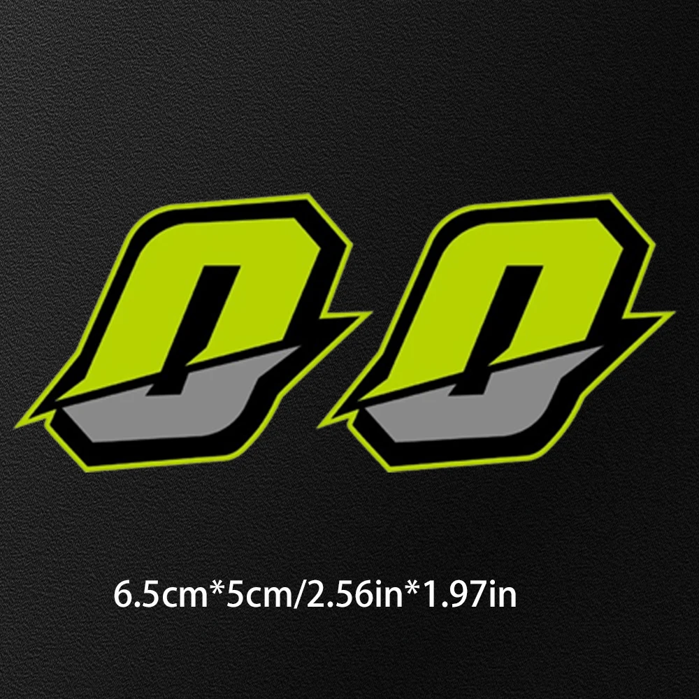 2PCS Motorcycle Racing Arabic Numbers Stickers DIY Refit Reflective Rainbow Sticker Number Helmet Car Styling 3D Decals image 2