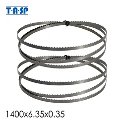 TASP - Hoja de sierra de cinta para madera 1400mm, 2 piezas, 1400x6,35x0,35 mm, para Draper Scheppach Einhell TH-SB200, 6 TPI, 10 TPI, 15 TPI