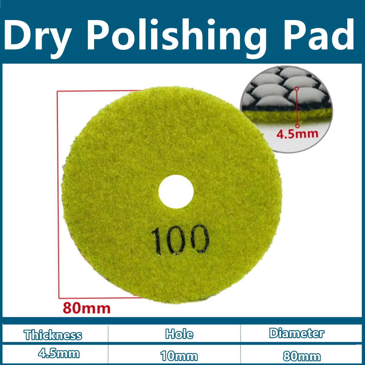 1 Stück-6 Stück 80 mm Diamant-Polierpads 50–1500 # Trockenpolierpads zum Schleifen von Granit, Marmor, Porzellan, Fliesen, Schleifplatte – Detail 3