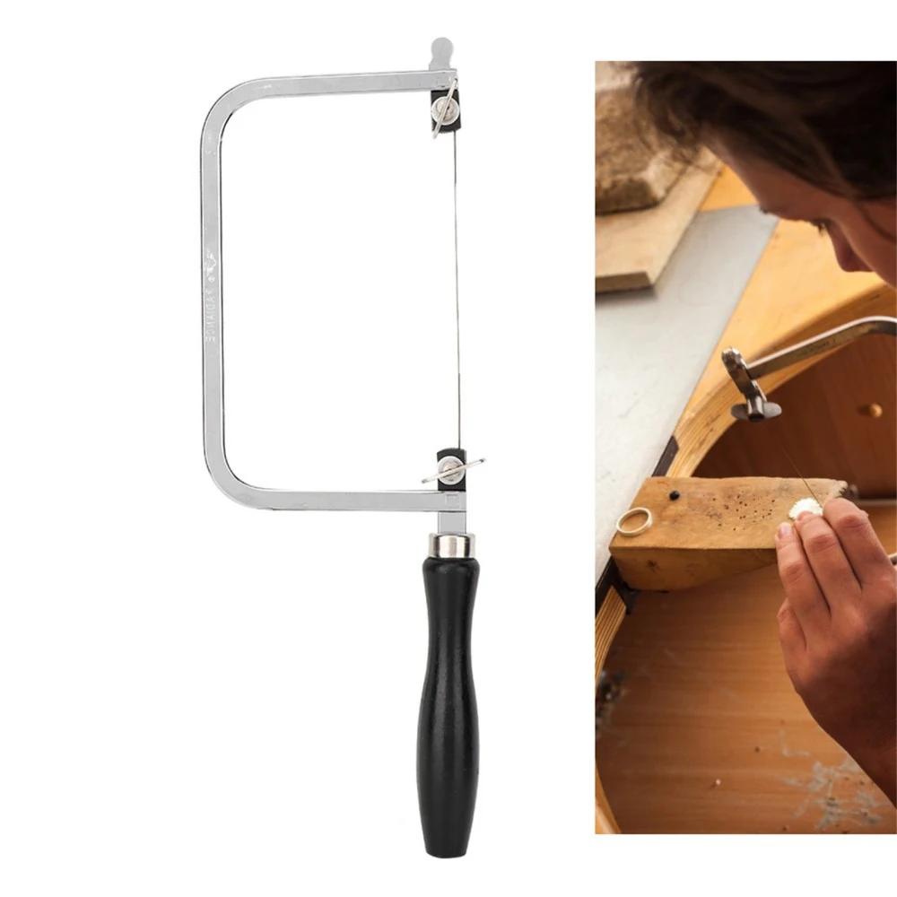 Adjustable Mini Hand Saw – U Shape Jeweler's Saw Bow with Steel Hacksaw Blades for Jewelry and Woodwork DIY Craft Tools LA-AA170