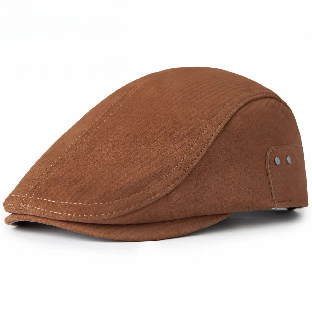 2026 Spring Man Genuine Leather Sheepskin Beret Hats Male Fashion Forward Caps Duckbill Adjustale Boina Trucker Cap