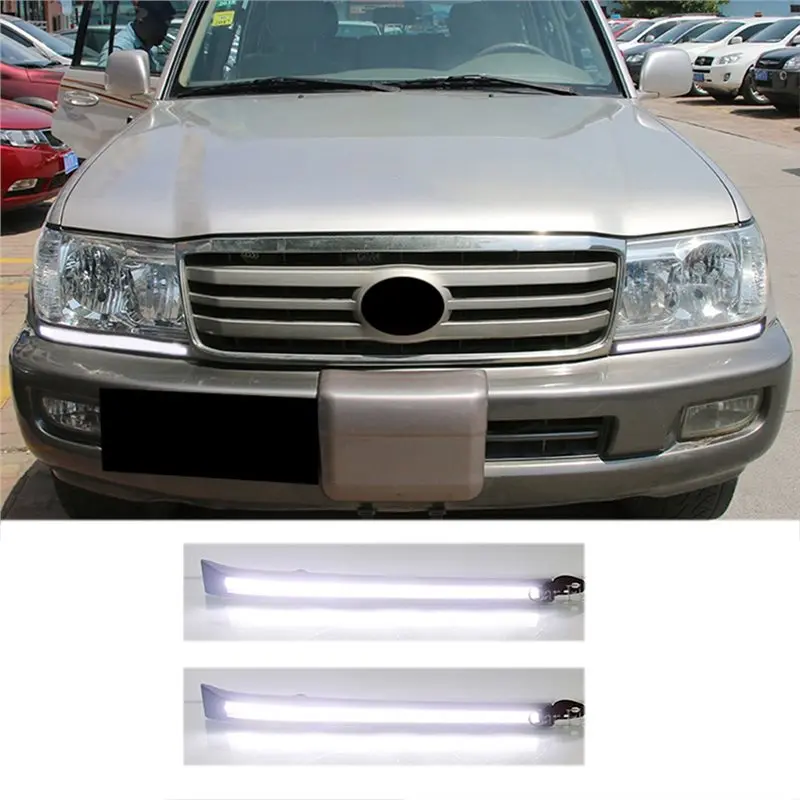 LED النهار تشغيل ضوء لتويوتا لاند كروزر 4500 4700 LC100 FZJ100 UZJ100 1998-2007 سيارة DRL ديناميكية بدوره إشارة #4