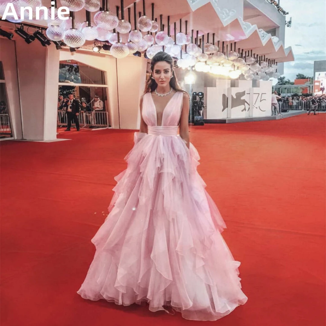 

Annie Tulle Ruffles Prom Dresses Sweetheart Pink Party Dresses Graduation Gown 2023 Vestidos De Noche فساتين للحفلات الراقصة