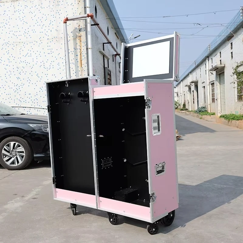 

Pink Equestrian Double Saddle Tack Locker Flight Case