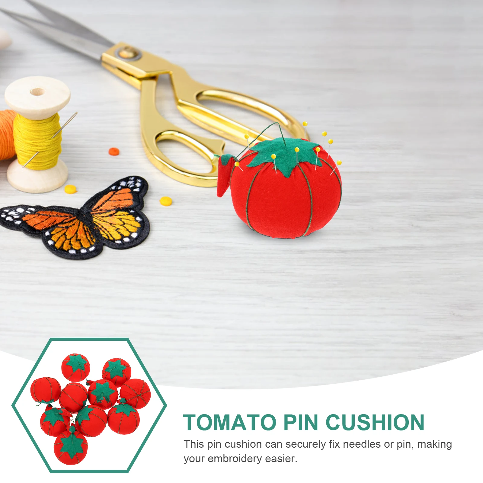 

10pcs Cushion for Sewing Round Fabric Tomato Needle Holder Reusable Small Compact Sewing Tool Cute Embroidery Accessory Pin