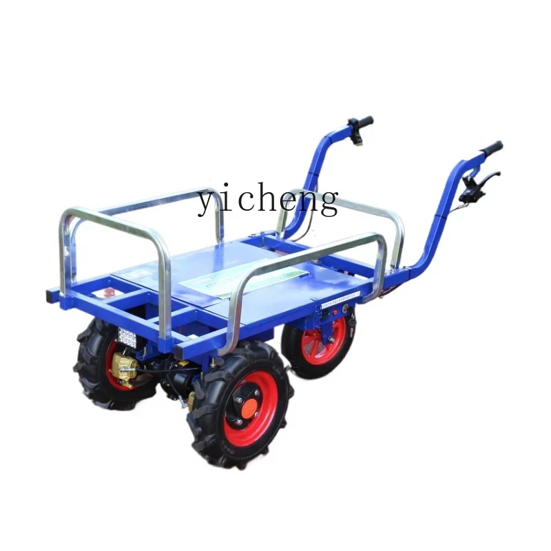 

Agricultural three-wheel hand push household double four-wheel handling breeding and transportation trolley