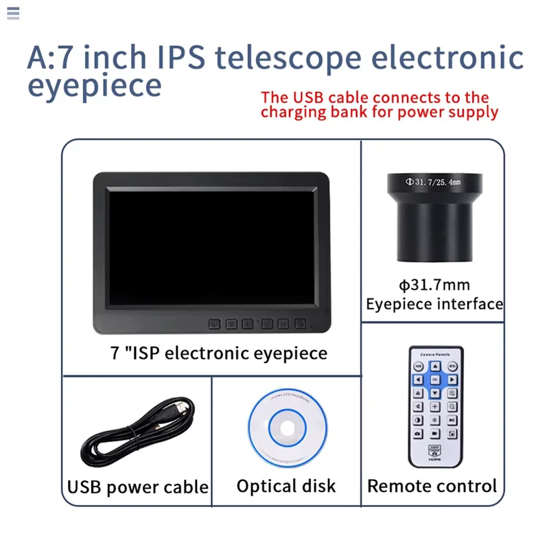 

New-7 Inch Astronomical Telescope Electronic Eyepiece 16MP 1080P Recorder Microscope IPS Display Astronomy Camera Eyepiece
