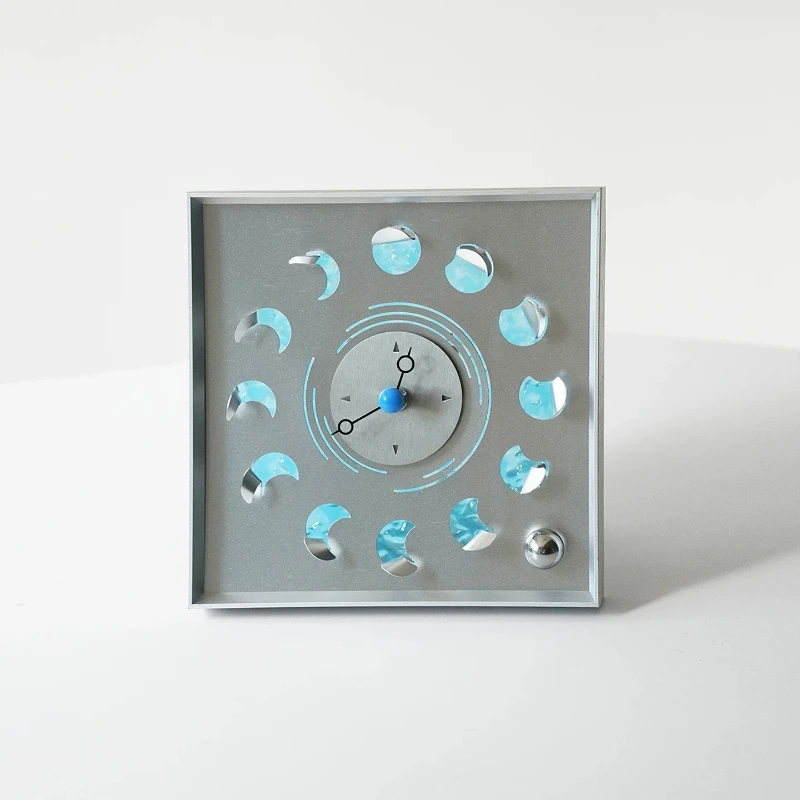 Modern Creativity Decor Desk Clock Retro Living Room Metal Aluminum Plate Mute Number Clock Watch Bedroom Wall Clock Home Decor