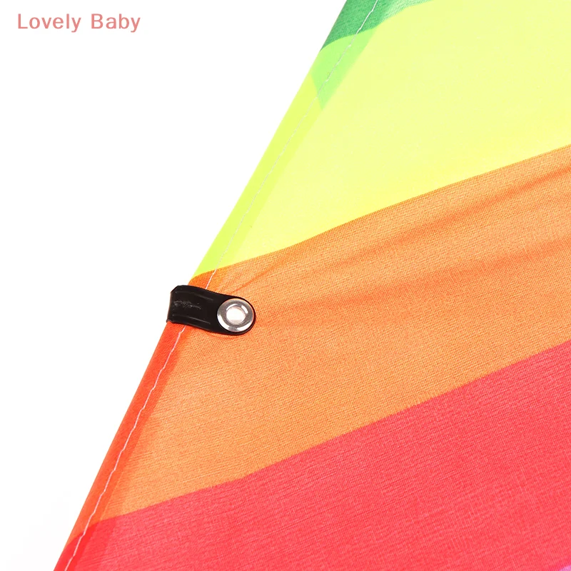 【BBS】New Colorful Triangle Rainbow Kite Flying Toys Kite For Children Kids With 30M Kite String Outdoor Fun Sports Kites Toys