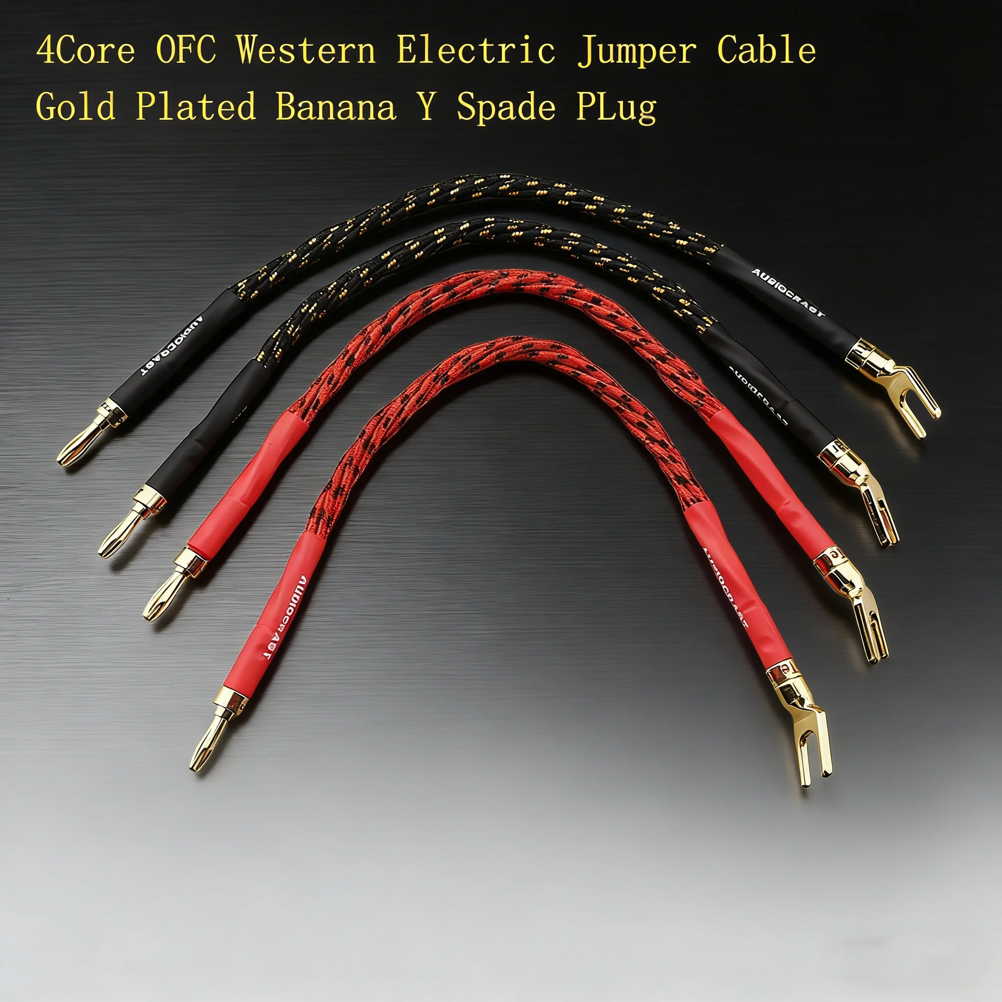 4PCS Western Electric jumper cable OFC Bridge wire HIFI Audio Banana Y Spade