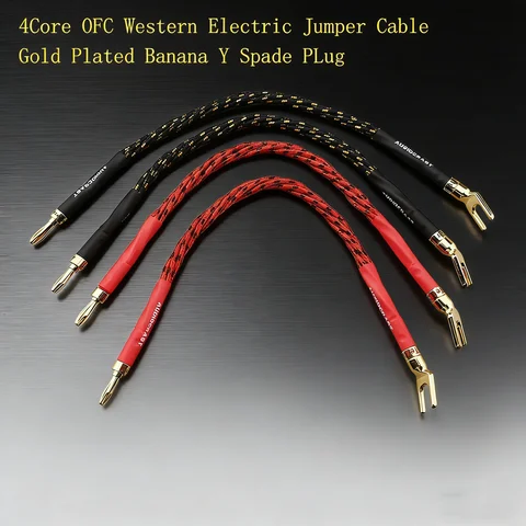 4PCS Western Electric jumper cable OFC Bridge wire HIFI Audio Banana Y Spade