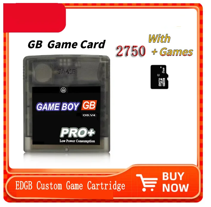 

2750 IN 1 Games OS V4 EDGB Custom Game Cartridge Card for Gameboy-DMG GB GBA Game Console Power Saving Version